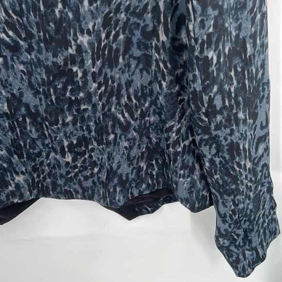 Trouve Women's Blue & Black Print Lined Open Front Blazer Jacket Size Small - Picture 11 of 14
